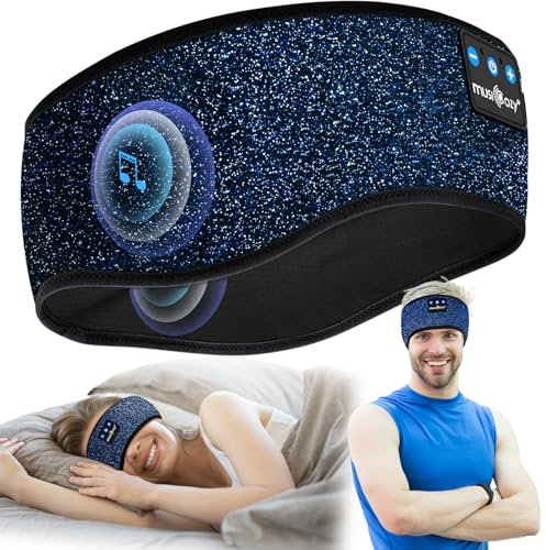 MUSICOZY Sleep Headphones Headband,Soft Night Headphones for Sleeping/Running/Walking/Jogging,Wireless Bluetooth 5.4 Sport Earphones Headband with Thin Speakers Gifts for Men Women Teen