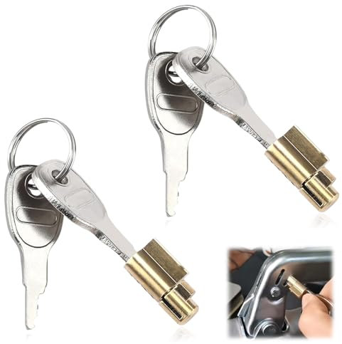 2 PCS Trailer Hitch Coupling Lock, Trailer Lock Cylinder with 4PCS Keys, Duty Caravan Towing Security Hitch Lock, Compatible with Erde, Daxara, Maypole, Ifor