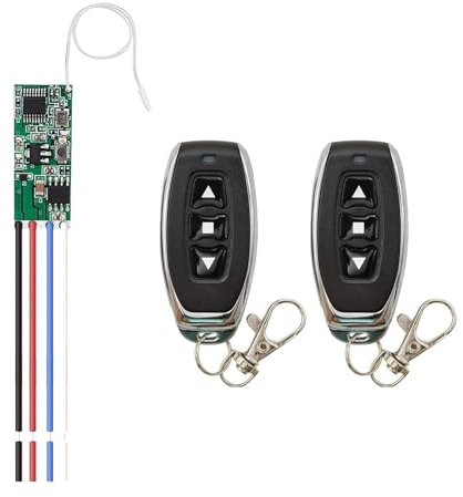 QIACHIP Funk DC Motor Fernbedienungsschalter 12V 3.7V 9V Relais Empfänger Controller mit fernbedienung 433 mhz,für Rolltor,elektrische Vorhänge,Wasserpumpe Steuermotor vorwärts,rückwärts