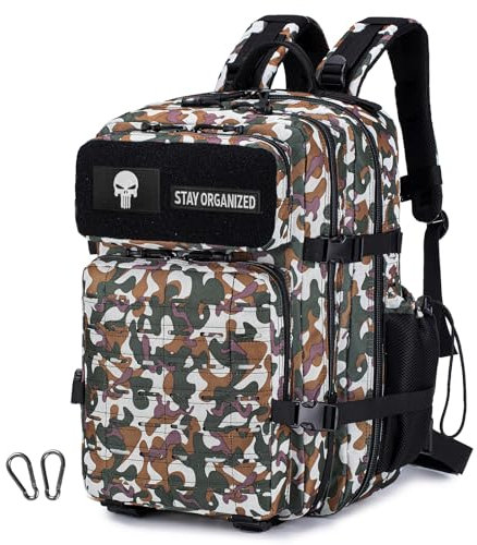 SPAHER Militär Wasserdicht Wanderrucksäcke 45L Armee Molle Tasche Assault Rucksack 3 Tage Bug Out Trekkingrucksack für Outdoor Wandern Camping Survival