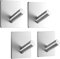 Dripex Stainless Steel Self Adhesive Hooks - Set of 4, Strong Sticky Hooks for Hanging Towels, Bathroom & Kitchen Use
