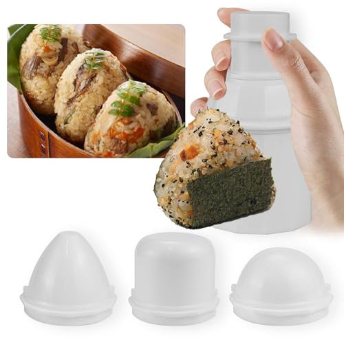 UptVin Juego de moldes para bolas de arroz 3 en 1, molde para bolas de arroz, molde para hacer bolas de arroz, molde multifunción para bolas de arroz, Bento Tools, albóndigas