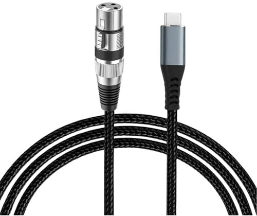 BEITSZ XLR Female to USB C, XLR to USB Type C Professional Recording Audio Cable,for MacBook Pro/Air, iPhone 16/15, iPad Pro 13/12.9/11, iPad Air 13/5th/4th, Pixel 9/8/7/6 Pro Android, 3 Meter