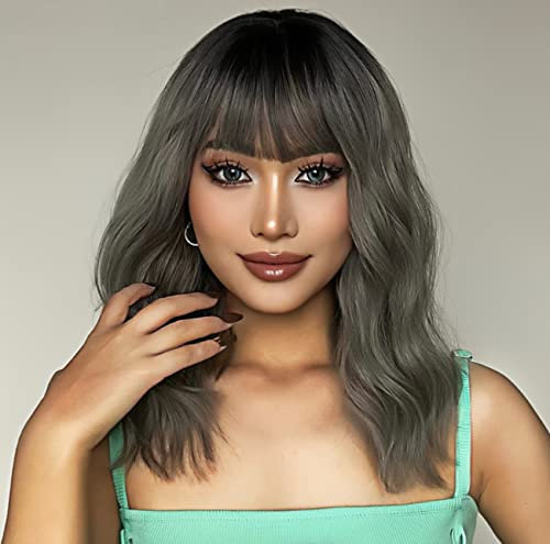 SdaryWare Kurze lockige Perücken für Frauen, Schulterperücke, natürliche Perücke aus Kunsthaar, kann für tägliche Rollenspiele, Aufführungen, Themenaktivitäten oder Partys verwendet wer(C)