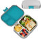 Boîte à Lunch en Acier Inoxydable pour Enfants,Metal Bento Lunch Box avec 3 Compartiments,Boite Gouter Enfant,Boite repas Compartiment aux Enfants et aux Adultes,Lavable au Lave-vaisselle(Bleu)