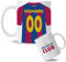 Taza Personalizada con nombre y dorsal de tu equipo preferido de Fútbol. Tazas de Desayuno personalizada. Regalo Original para Aficionados del Fútbol. Regalos Mundial. (Barcelona)