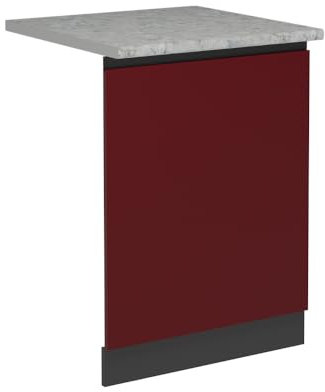 Vicco Geschirrspülblende R-Line, Geschirrspüler Fronttür, Rot, 60 cm, AP Marmor