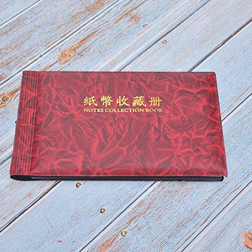 TBest Paper Money, 30 Pagine Paper Money Cy Banknote Collection Book Storage Tolder Bill Holder (Rosa rossa)