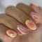 GlamRays Press on Nail Short Almond French Tip False Nail with Design 3D Flower Yellow & Pink Stick on Nail Glossy Adhesive Nails Acrylic Nails 24 Pieces