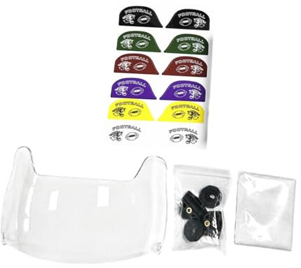 Harilla American Football Visor Gesichtsschutz Visier Kratzfeste Verbesserung Sichtbarkeit Teile für Erwachsene Jugendfußballhelme, Klarer Antifog