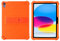 Funda de silicona para iPad (A16) de 11ª/10ª generación 2025/2022 (11/10.9 pulgadas) – Funda protectora de silicona suave a prueba de golpes con soporte ajustable de policarbonato (naranja)