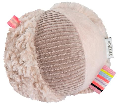 Fehn Rasselball Flamingo – Greif-Spielball mit Materialmix & Rassel zum Werfen, Greifen, Rollen – fördert Babys motorische Fähigkeiten – für Baby und Kleinkinder ab 0+ Monaten