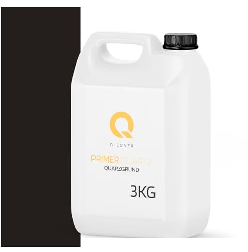 Q-COVER Quarzgrund Farbton: Schwarz | 3 kg | Haftgrund für Beton Architekt, Strukturputz & Mosaikputz | Innen & Außen | Farbige Grundierung mit Quarzsand | Hohe Haftung & raue Oberfläche