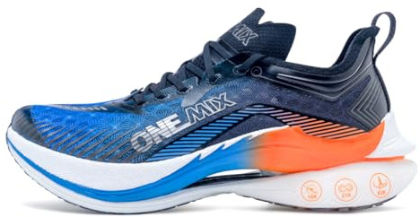 ONEMIX T700 Carbon Plate Marathon Running Racing Shoes Men Professional Stable Supp ort Shock-Relief Ultra-Light Rebound Sneakers, Blue, 11