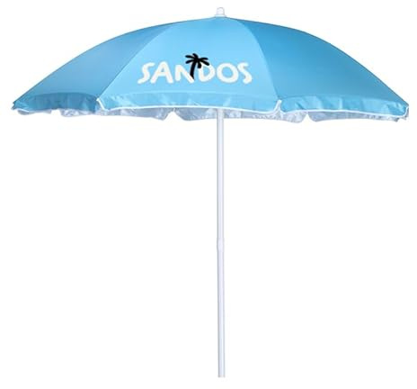ZOLTA Sonnenschirm Höhe 190cm höhenverstellbar klappbar neigbar Outdoor Schirm mit Tragetasche UV Schutz wasserabweisend Garten Balkon Camping Strandschirm mit Knickfunktion Metallgestell Blau