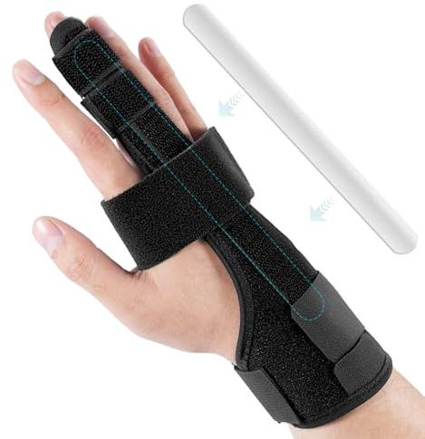 Wepai Kleiner Fingerstütze – Verstellbare Fingerschiene Aluminiumplattenstütze Unterstützung bei Schnappfinger, Hammerfinger, Arthritis, Gebrochenem Finger– Mittelfinger, Ringfinger, Zeigefinger