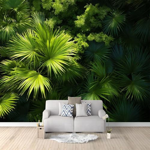 Mural Wallpaper Tropical Jungle Leaves 500x280 cm Modern Art Photo Wall Mural, Non-Woven Poster Wallpaper, for Bedroom Living Room TV Backdrop Decor