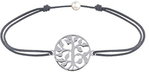 LES POULETTES BIJOUX - Bracelet Lien Arbre de Vie Argent 925 - Gris