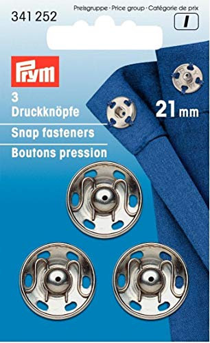 Prym Annäh MS silberfarbig 21 mm Druckknöpfe, Plastic, Silber, Durchmesser, 3