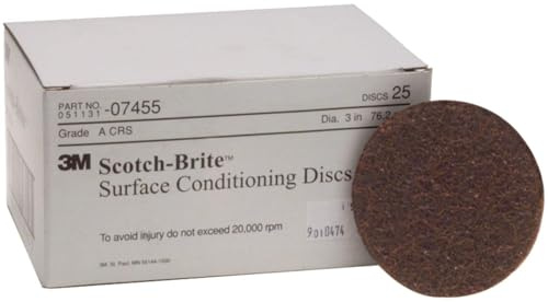 Scotch-Brite Surface Conditioning Disc for Sanding – Metal Surface Prep – Hook and Loop – Aluminum Oxide – Very Fine Grit – 5” diam. – Pack of 10