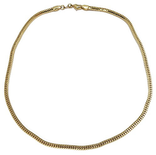 8-kant Schlangen-Doublékette (925/- Sterling Silber mit Dublé-Vergoldung) Länge: 42 cm