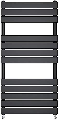 NRG 1200x600 Flat Panel Heated Towel Rail Bathroom Rad Radiator Black