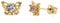 9ct Gold Lilac CZ Filigree Butterfly Stud Earrings