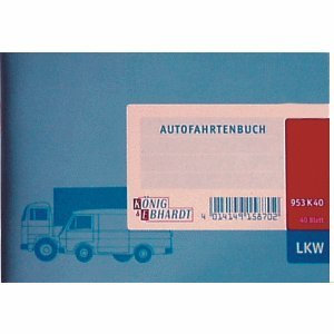 K + E 10 x Formularbuch Fahrtenbuch A6 quer LKW VE=40 Blatt