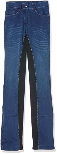 HKM Pantaloni da Equitazione per Bambini Jodhpur da Donna Summer Denim, Uomo, Jodhpur Reithose -Summer Denim-, Jeansblau/Dunkelblau, 42