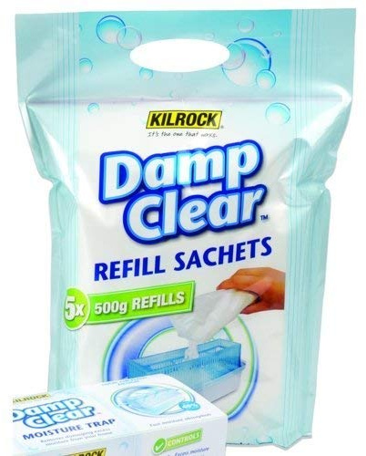 2 x Kilrock Damp Clear Moisture Trap Refill = 10 x 500g Refills Bags