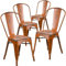 Flash Furniture Blake Stapelstuhl, kommerzielle Qualität, Metall, für drinnen und draußen, Orange, 4 Stück