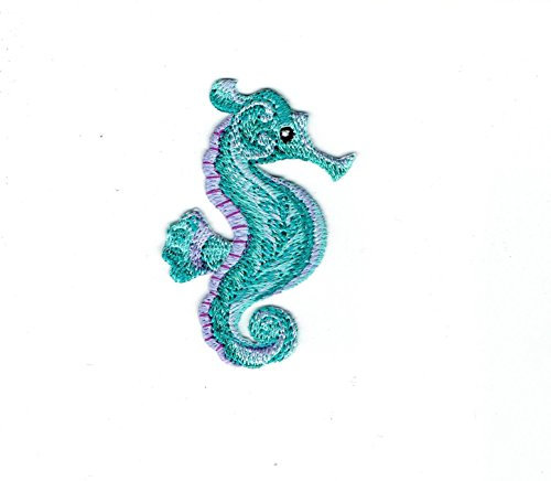 Seahorse - Tropical Marine Fish - Green/Blue/Purple - Ocean - Embroidered Iron on Patch