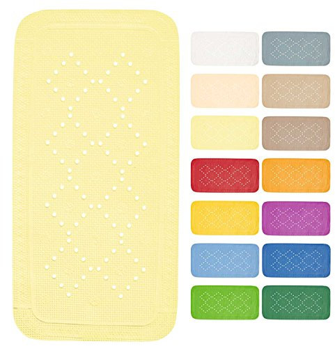 Spirella Duschmatte Badematte Badewannenmatte Badewanneneinlage antibakteriell rutschfest mit Saugnäpfen - Alaska Hellgelb - ca. 36 x 71 cm