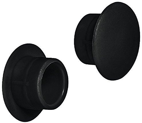 Gedotec Schrauben-Kappen Kunststoff Möbel-Abdeckkappen schwarz Schrauben-Abdeckungen rund - H1117 | Möbel-Kappen für Blindbohrung | Abdeckung Ø 12 mm | 100 Stück - Endkappen für Schrauben-Bohrungen