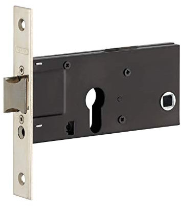 THIRARD - Boitier de serrure encastrable à cylindre pour porte d'entrée, axe 60mm, bouts carrés, nickelé