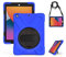 Gerutek Étui pour iPad 9ème/8e/7e génération (iPad 10,2), résistant aux chocs, robuste, avec porte-stylo, support rotatif, dragonne et bandoulière, étui de protection pour iPad 10,2 2021/2020/2019,