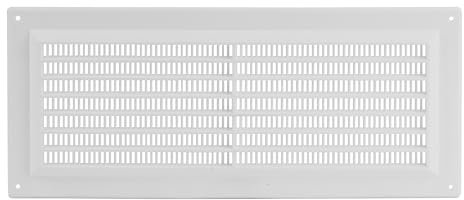 Steinberg14 Grille d'Aération Rectangulaire 300x130mm - Grille de Ventilation en Plastique Blanc - Registre d'évacuation d'air - Couvercle d'évent Interne pour Mur et Plafond