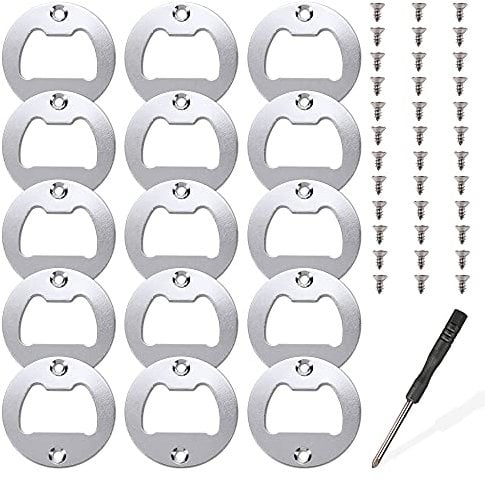 15 Sets Bottle Opener Inserts Hardware, MaehSab Metal Insert Parts Kit for Bottle Opener Resin Casting Molds, Resin Woodworker Beer Opener DIY Accessories