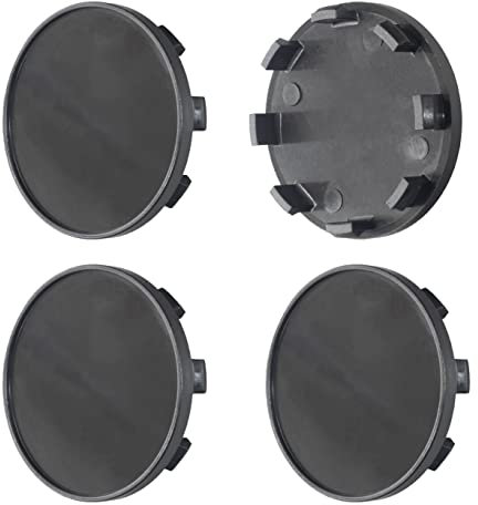 Lot de 4 cache-moyeux 50 mm (sans couvercle, 50 mm noir)