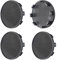 Lot de 4 cache-moyeux 50 mm (sans couvercle, 50 mm noir)