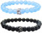 UEUC King&Queen Crown Distance Paar Armbänder His Hers Schwarz Matt Achat 8mm Perlen Armband(77)