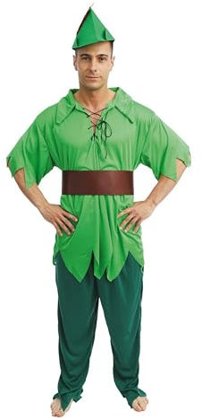 P'tit Clown - 21165 - Costume Peter - Costume per adulti - Perfetto per Carnevale, feste e eventi a tema - Confortevole e originale - Poliestere - Verde - Taglie L/XL