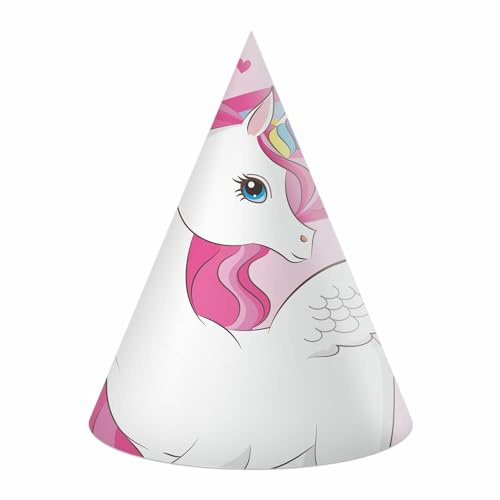Procos - PR93762 Conus Party Unicorn Rainbow Colors aus FSC-Papier, 6 Stück