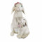 Loberon Hasen Sappos, handbemalt, Osterhasen-Duo mit Blütenkranz, Romantik-Look, Ostern, Osterdeko, Osterfiguren, Polyresin, weiß