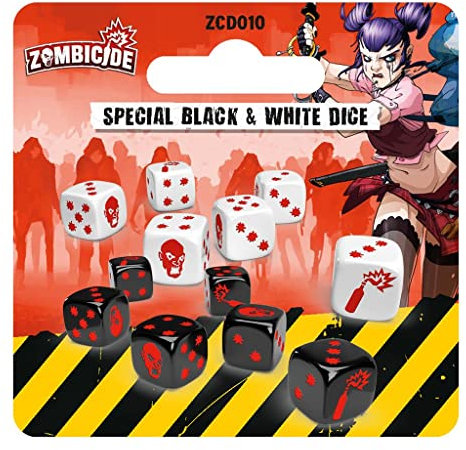 Edge Entertainment Zombicide – Special B/W Dice – Erweiterung auf Spanisch, CMZCD010ES
