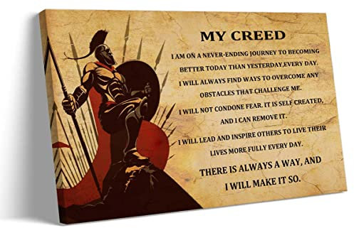 Spartan Warriors Wandkunst, gerahmt, Vintage-Stil, motivierende Zitate, antiker griechischer Soldaten, Poster für Wohnzimmer-Dekorationen (30,5 x 45,7 cm)