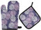 ZZXXB Purple Flowers Oven Mitts and Pot Holders Set of 2 Heat Resistant Non-Slip Kitchen Gloves for Cooking Baking Barbecue Grilling