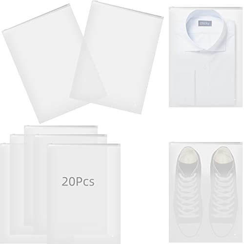 20 Stücke Kleidung Tüten, Zip Beutel Reisetasche, Wasserdichte Reise Kleidertaschen für Unterwäsche Kleidung Schuhe Kosmetik (20 Stücke , 40x30 CM)
