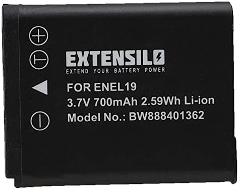 EXTENSILO Batterie Compatible avec Nikon Coolpix S3100, S2750, S2900, S2800, S2700, S32 Appareil Photo, Reflex numérique (700mAh, 3,7V, Li-ION)