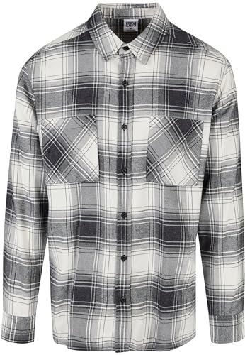 Urban Classics Mock Chemise à Carreaux Homme Sable Blanc/ Noir S
